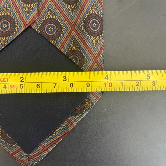 Polo by Ralph Lauren For Neiman Marcus Brown Geometric Pattern Tie, Hand Made - Picture 3 of 4